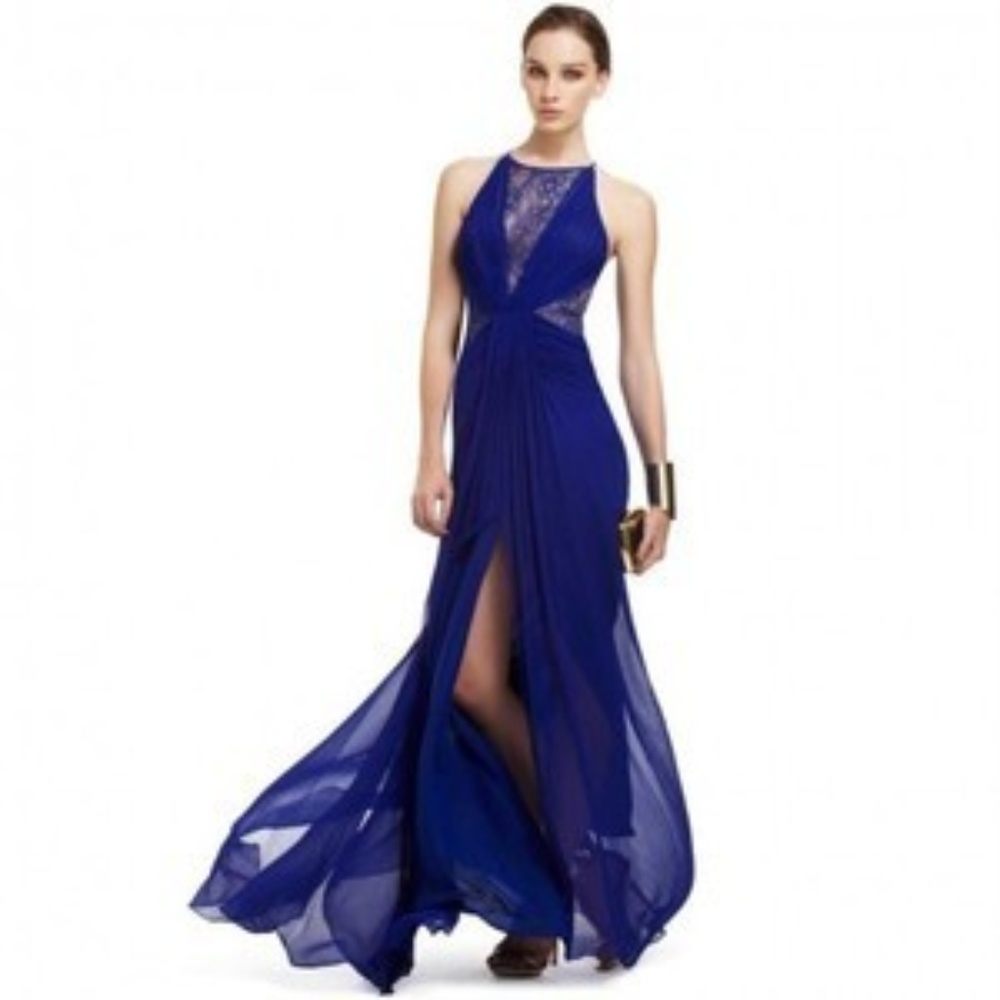 BCBGMAXAZRIA Gown Maxine Sleeveless Lace Insert